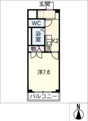 グレイスコート(1K/3階)の間取り写真