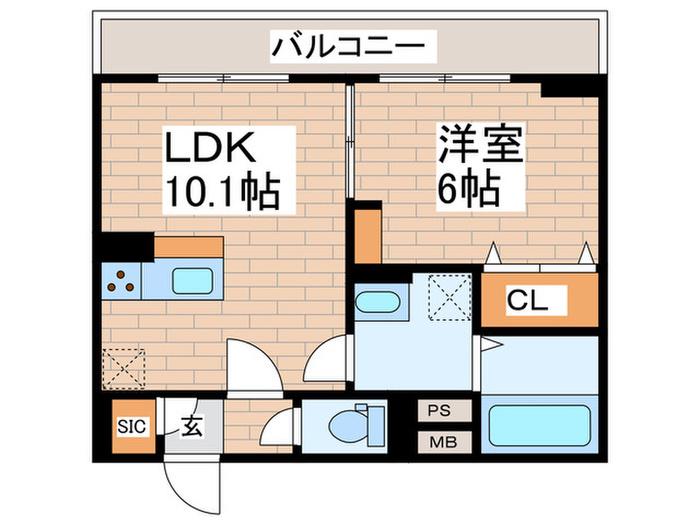 CHATEAU AVENIR 調布(1LDK/3階)の間取り写真