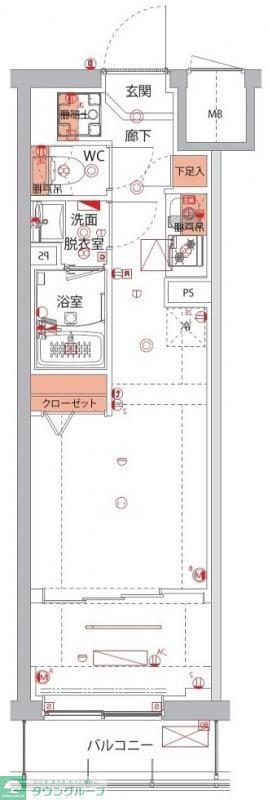 ハーモニーレジデンスパレスフロント(1LDK/4階)の間取り写真
