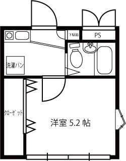 マグノリア東中野(1K/2階)の間取り写真