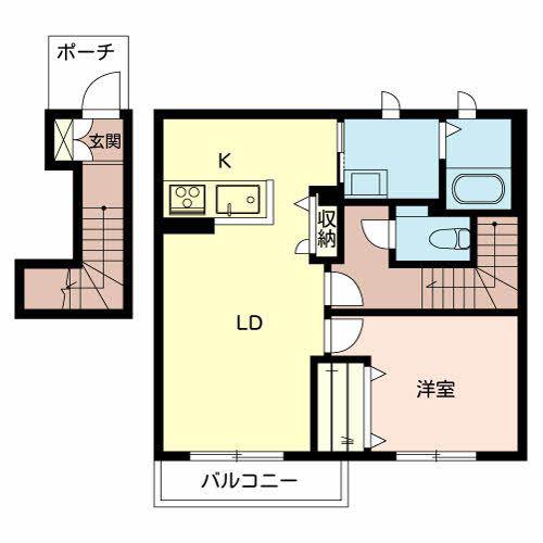 メゾンドクレール(1LDK/2階)の間取り写真