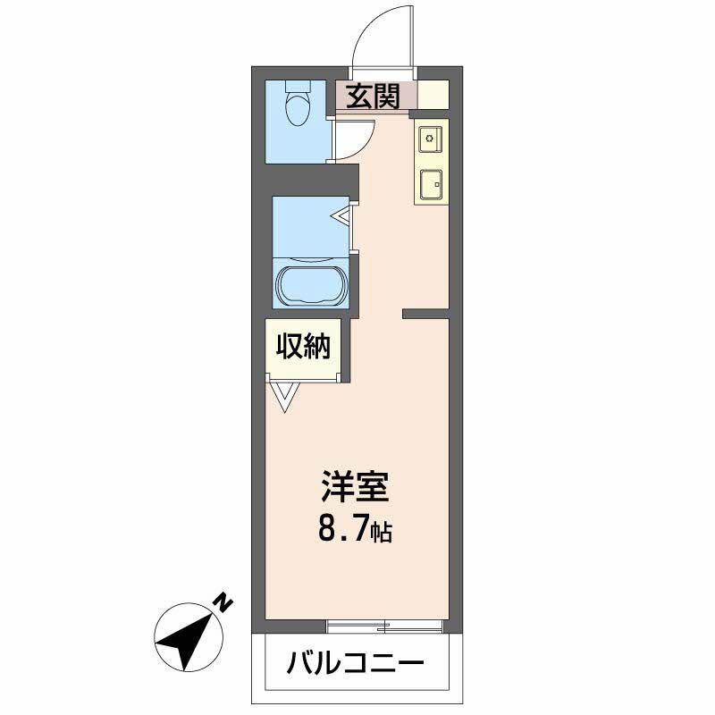 セレソン C棟(ワンルーム/2階)の間取り写真
