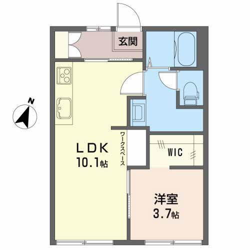 コートビレッジジュン(1LDK/1階)の間取り写真