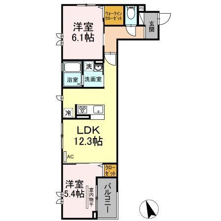 アンジュール徳丸B棟(1LDK/3階)の間取り写真