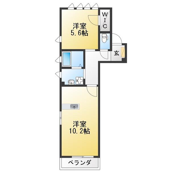 BRILLIANT(1LDK/1階)の間取り写真