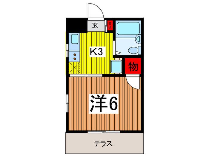 メゾン一刻(1K/1階)の間取り写真