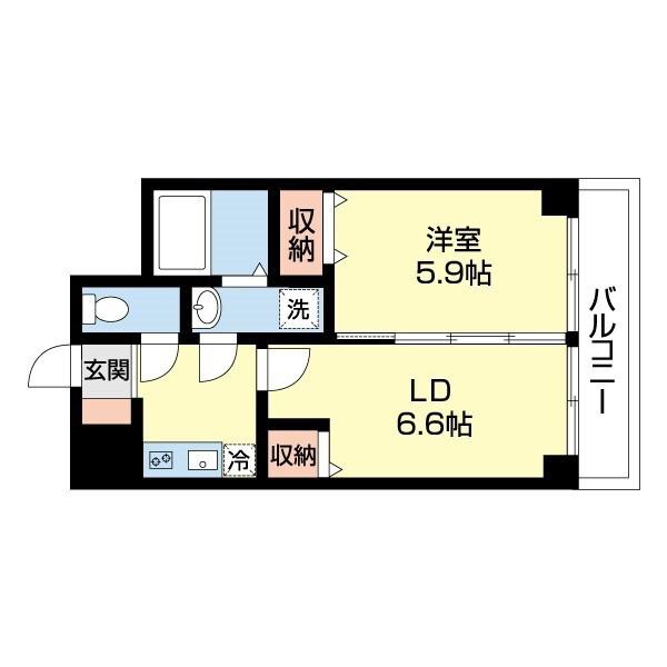 WILLDO笹口(2K/2階)の間取り写真