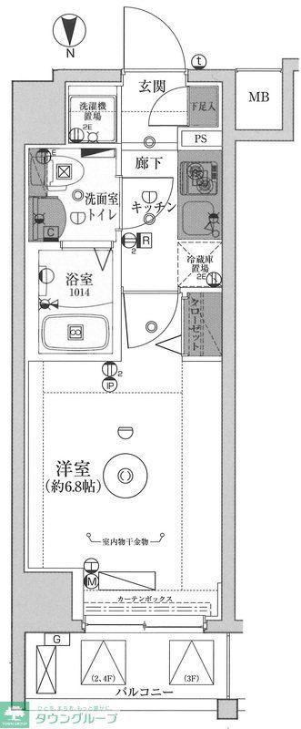 リヴシティ横浜浅間台(1K/3階)の間取り写真
