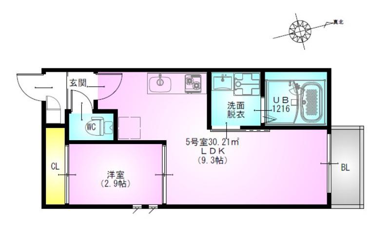 GRANDTIC 原木中山(1LDK/1階)の間取り写真