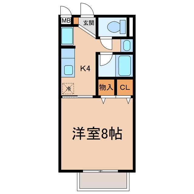 SURPLUSI宮前 A・B棟(1K/2階)の間取り写真