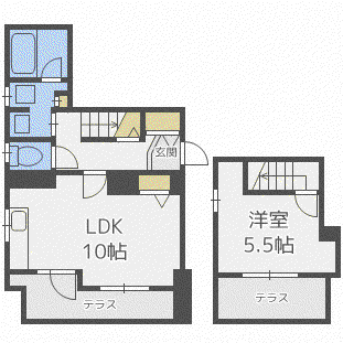 中島公園マンション(1LDK/8階)の間取り写真