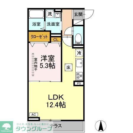 D PAINA 矢向(1LDK/1階)の間取り写真