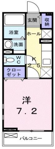 ラウレア(1K/1階)の間取り写真