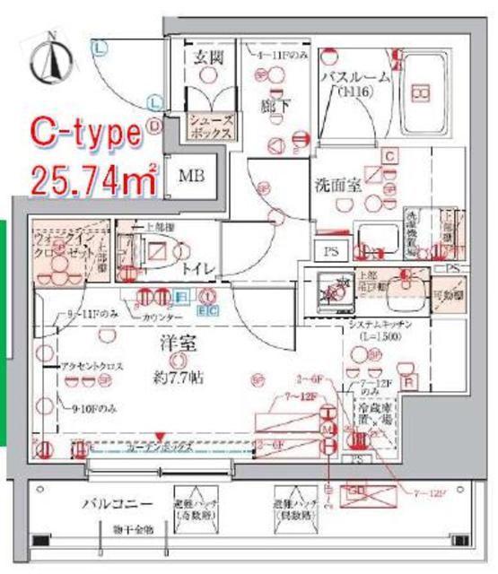 クレヴィスタ練馬桜台III(1K/5階)の間取り写真