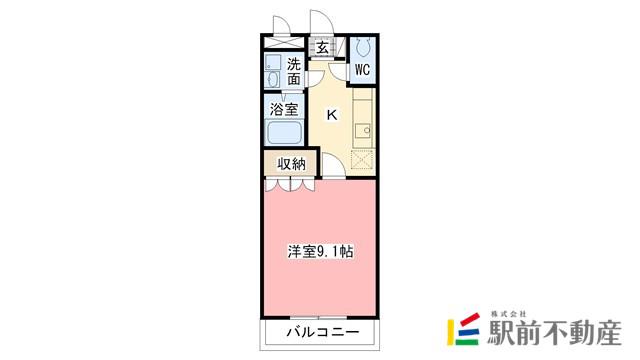 CORPOHAWKS(1K/1階)の間取り写真