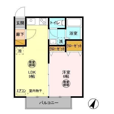 サンスクエア(1LDK/2階)の間取り写真