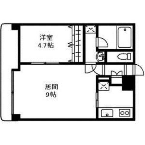 エーデルプラッツ山の手(1LDK/11階)の間取り写真