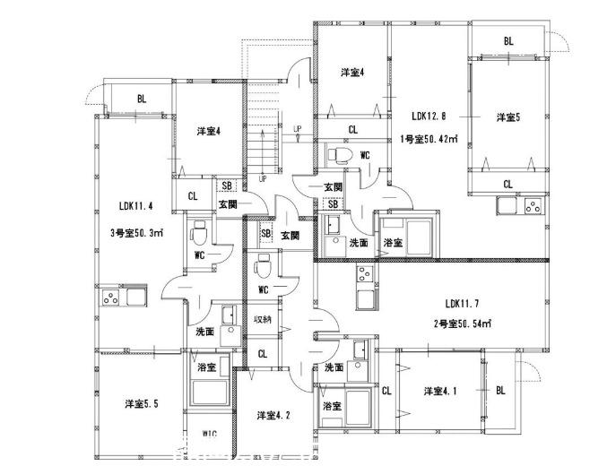 CALME HILLS高宮(2LDK/1階)の間取り写真