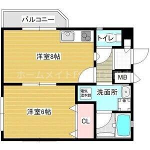 INOVE若江北(1LDK/3階)の間取り写真