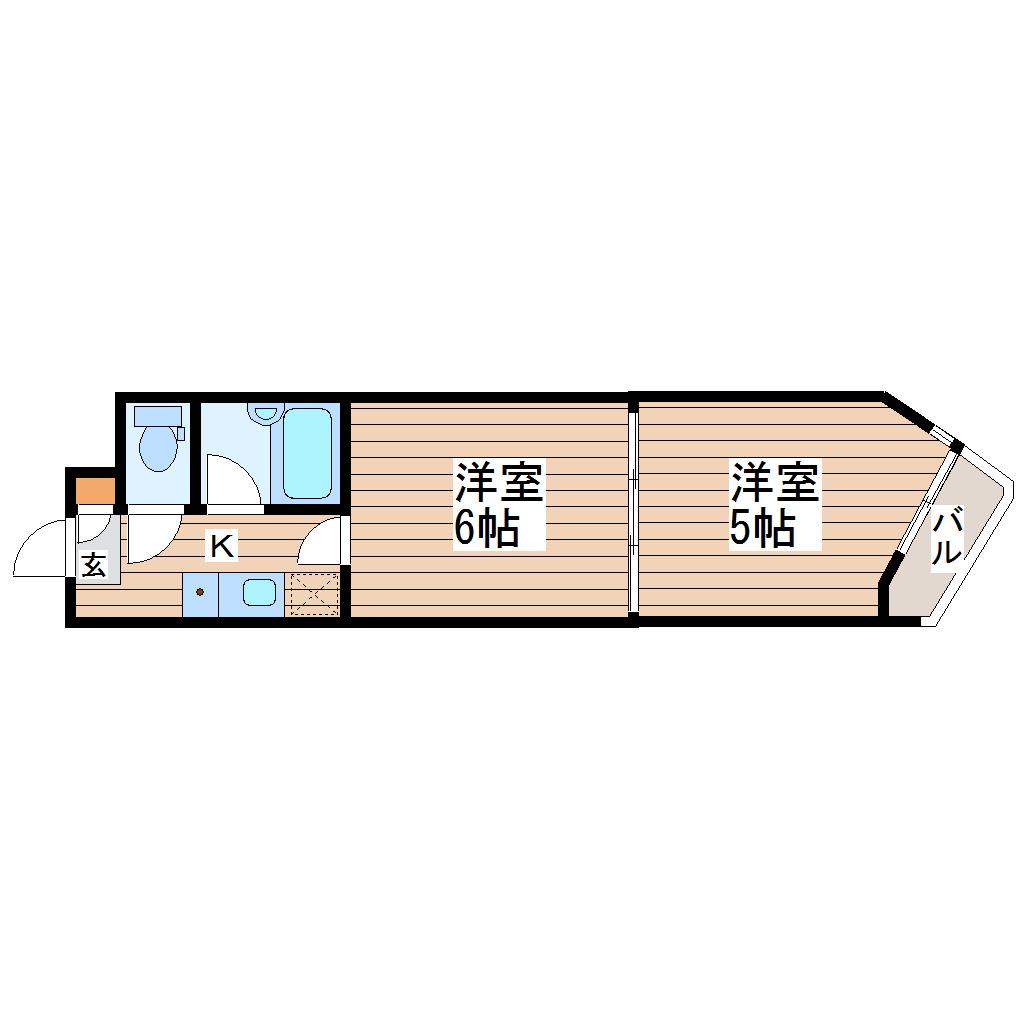 バリュー大和町(2K/4階)の間取り写真