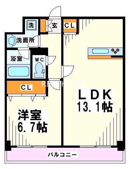 プロスペランド府中(1LDK/2階)の間取り写真