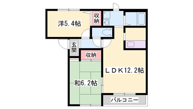 ファジー・アドザックスC棟(2LDK/1階)の間取り写真