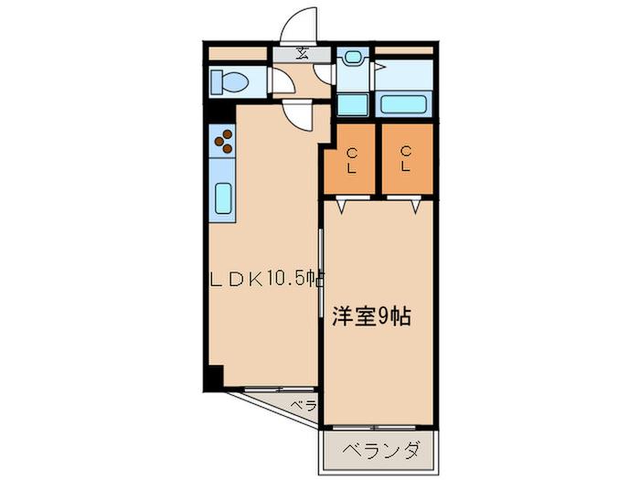 シティハイツ石原(1LDK/6階)の間取り写真