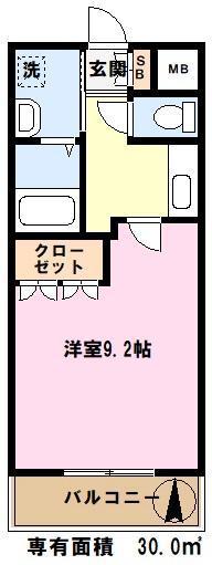 アイディール(1K/2階)の間取り写真