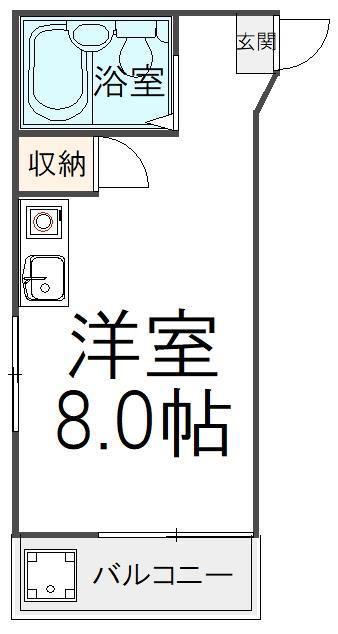 コーポ岩永(ワンルーム/4階)の間取り写真