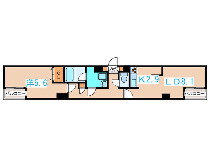 PRESENCE大通15(1LDK/4階)の間取り写真
