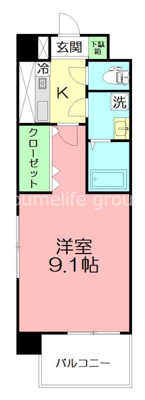 セレスティアル アスカ(1K/3階)の間取り写真