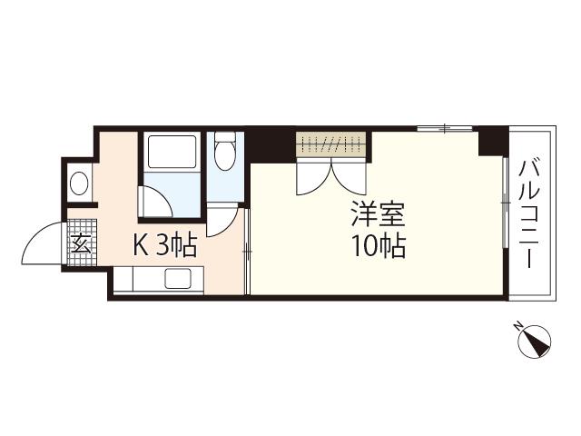 4Sビル(1K/5階)の間取り写真