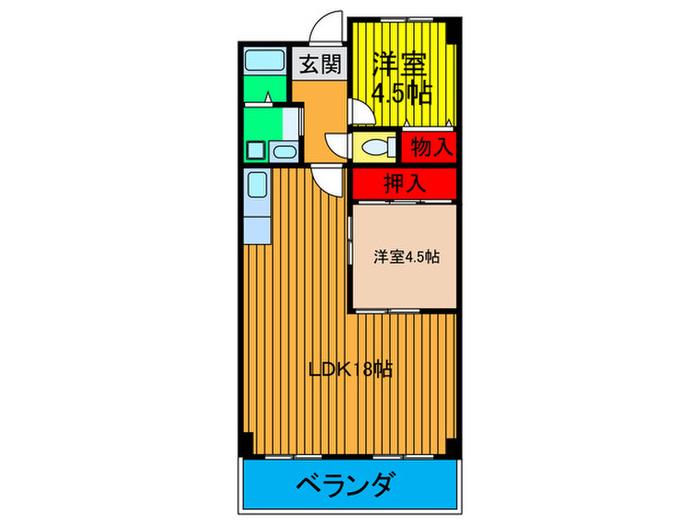 RIVAGEI(2LDK/2階)の間取り写真