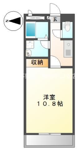 ビオス北朝霞(1K/6階)の間取り写真