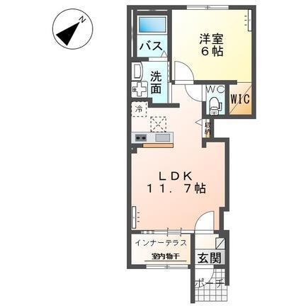 高崎市上豊岡町T様アパート(1LDK/1階)の間取り写真