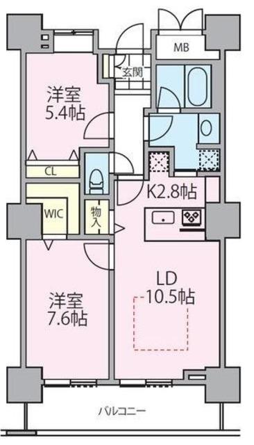 ロイヤルパークスタワー南千住(2LDK/9階)の間取り写真