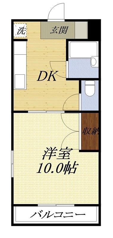 マンションアトランティスII(1DK/1階)の間取り写真