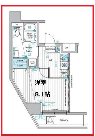マキシヴアライブ堀切菖蒲園(1K/2階)の間取り写真
