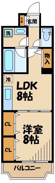ボン・ボヤージュ(1LDK/3階)の間取り写真