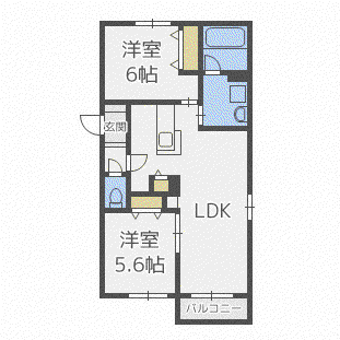 システムコート澄川(2LDK/3階)の間取り写真