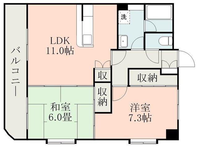 フラトネス(2LDK/2階)の間取り写真