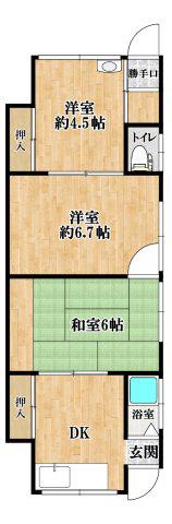 田中コーポ(3DK/1階)の間取り写真