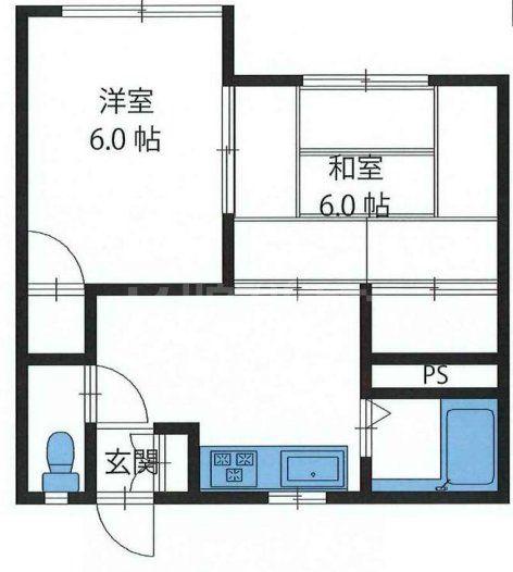 ウィルコート佐貫(2DK/1階)の間取り写真