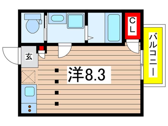 アフェット稲毛7(ワンルーム/3階)の間取り写真