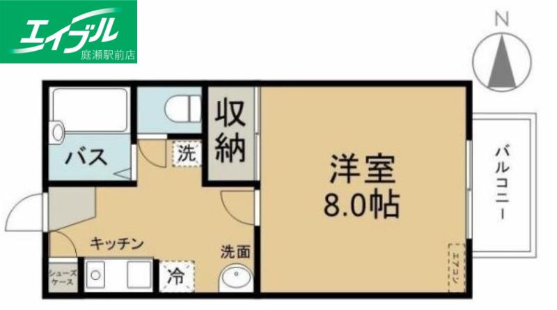 ヴィレッジKI(1K/2階)の間取り写真
