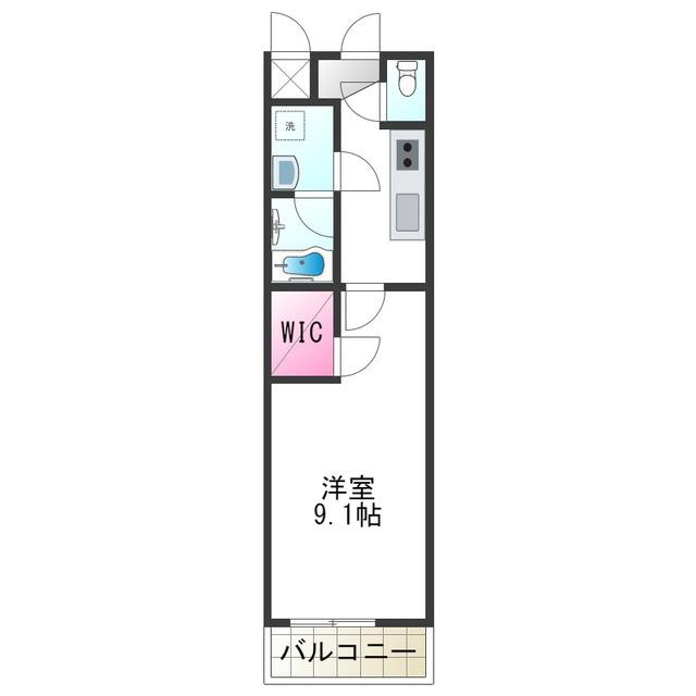 モンサント旭町(1K/1階)の間取り写真