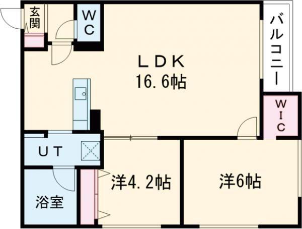WALPOLE PARK 千歳(2LDK/2階)の間取り写真