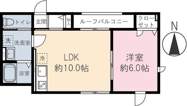 K.S MAISON(1LDK/2階)の間取り写真