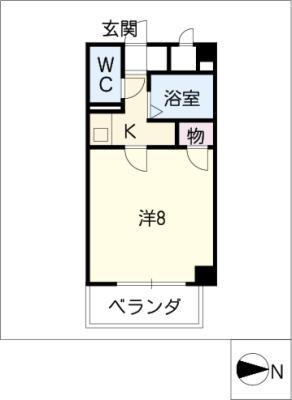 ジュネス東桜(1K/3階)の間取り写真