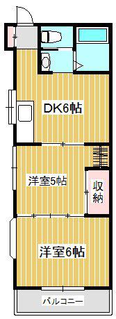 喜之ハイツ(2DK/2階)の間取り写真